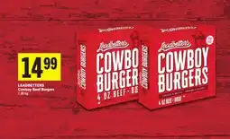 Foodland LEADBETTERS Cowboy Beef Burgers offer