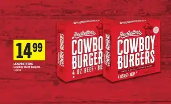 Foodland LEADBETTERS Cowboy Beef Burgers offer