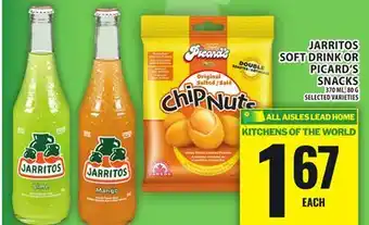 Food Basics JARRITOS SOFT DRINK OR PICARD'S SNACKS offer