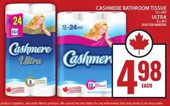 Food Basics CASHMERE BATHROOM TISSUE OR ULTRA offer