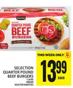 Food Basics SELECTION QUARTER POUND BEEF BURGERS offer