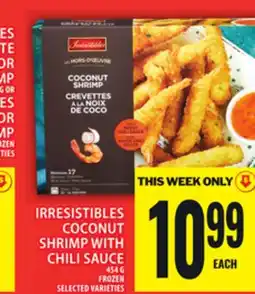 Food Basics IRRESISTIBLES COCONUT SHRIMP WITH CHILI SAUCE offer
