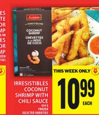 Food Basics IRRESISTIBLES COCONUT SHRIMP WITH CHILI SAUCE offer