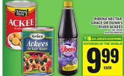 Food Basics RIBENA NECTAR, GRACE OR DUNN'S RIVER ACKEES offer