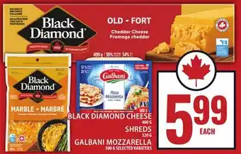 Food Basics BLACK DIAMOND CHEESE, SHREDS, GALBANI MOZZARELLA offer