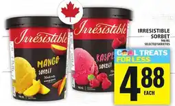 Food Basics IRRESISTIBLE SORBET offer