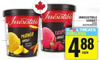 Food Basics IRRESISTIBLE SORBET offer