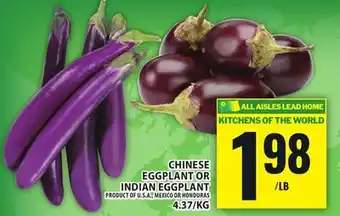 Food Basics CHINESE EGGPLANT OR INDIAN EGGPLANT offer