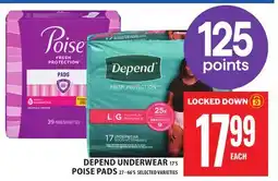 Food Basics DEPEND UNDERWEAR OR POISE PADS offer