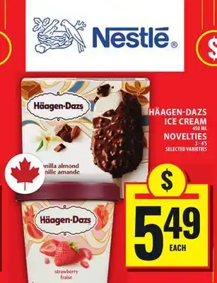 Food Basics HÄAGEN-DAZS ICE CREAM OR NOVELTIES offer