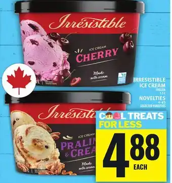 Food Basics IRRESISTIBLE ICE CREAM OR NOVELTIES offer