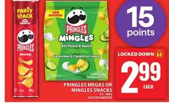 Food Basics PRINGLES MEGAS OR MINGLES SNACKS offer