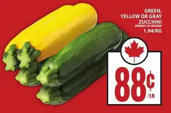 Food Basics GREEN, YELLOW OR GRAY ZUCCHINI offer