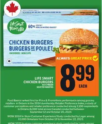 Food Basics LIFE SMART CHICKEN BURGERS offer