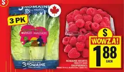 Food Basics ROMAINE HEARTS OR RASPBERRIES offer