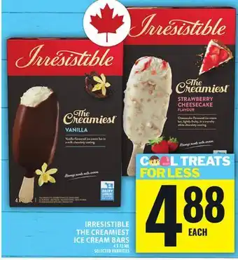 Food Basics IRRESISTIBLE THE CREAMIEST ICE CREAM BARS offer