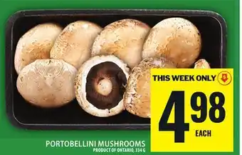 Food Basics PORTOBELLINI MUSHROOMS offer