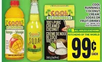 Food Basics COOL RUNNINGS COCONUT CREAM, SODAS OR FRUIT DRINKS offer