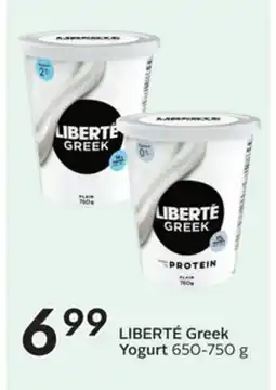 Sobeys LIBERTÉ Greek Yogurt offer