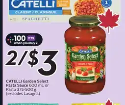 Sobeys CATELLI Garden Select Pasta Sauce offer