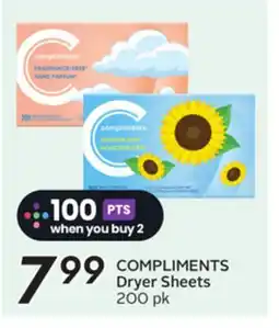 Sobeys COMPLIMENTS Dryer Sheets offer