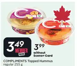 Sobeys COMPLIMENTS Topped Hummus offer