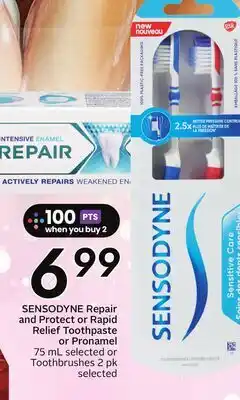 Sobeys SENSODYNE Repair and Protect or Rapid Relief Toothpaste or Pronamel offer