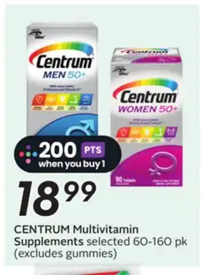 Sobeys CENTRUM Multivitamin Supplements offer