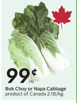 Sobeys Bok Choy or Napa Cabbage offer