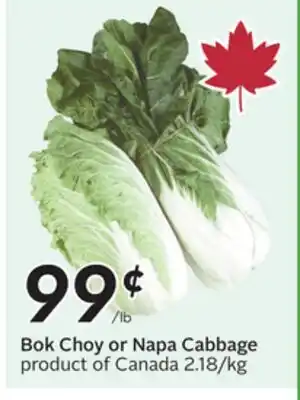 Sobeys Bok Choy or Napa Cabbage offer