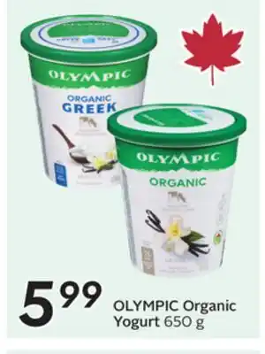 Sobeys OLYMPIC Organic Yogurt offer