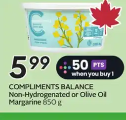 Sobeys COMPLIMENTS BALANCE Non-Hydrogenated or Olive Oil Margarine offer