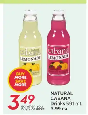 Sobeys NATURAL CABANA Drinks offer