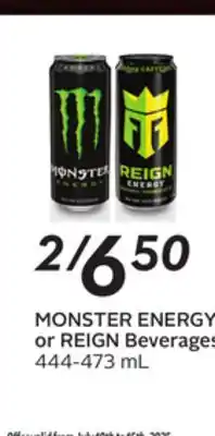 Sobeys MONSTER ENERGY or REIGN Beverages offer
