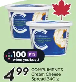 Sobeys COMPLIMENTS Cream Cheese Spread offer