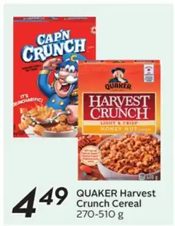 Sobeys QUAKER Harvest Crunch Cereal offer