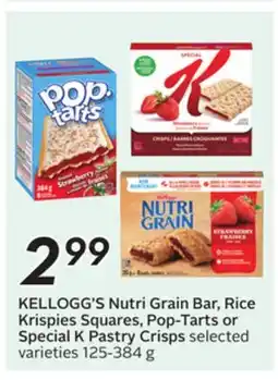 Sobeys KELLOGG'S Nutri Grain Bar, Rice Krispies Squares, Pop-Tarts or Special K Pastry Crisps offer