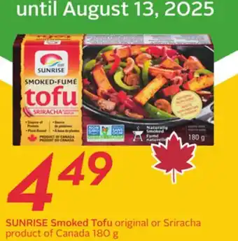 Sobeys SUNRISE Smoked Tofu offer