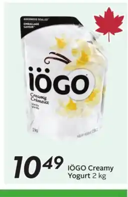 Sobeys IÖGO Creamy Yogurt offer