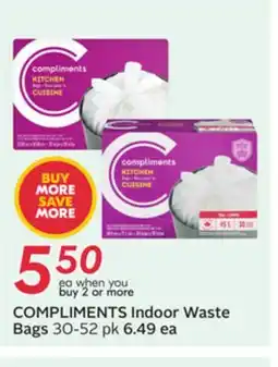 Sobeys COMPLIMENTS Indoor Waste Bags offer