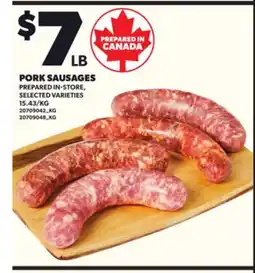 Loblaws PORK SAUSAGES offer