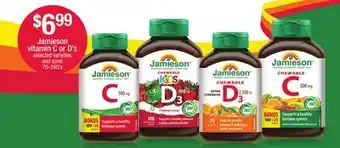 Loblaws JAMIESON VITAMIN C OR D'S, 75-240'S offer