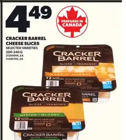 Loblaws CRACKER BARREL CHEESE SLICES, 200-240 G offer
