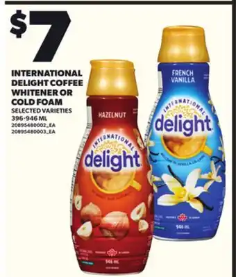 Loblaws INTERNATIONAL DELIGHT COFFEE WHITENER OR COLD FOAM, 396-946ML offer