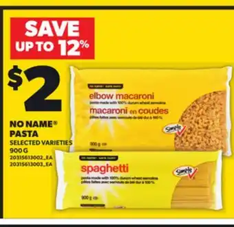 Loblaws NO NAME PASTA, 900 G offer
