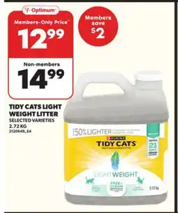 Loblaws TIDY CATS LIGHT WEIGHT LITTER, 2.72 KG offer