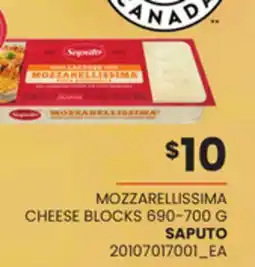 Loblaws SAPUTO MOZZARELLISSIMA CHEESE BLOCKS, 690-700G offer