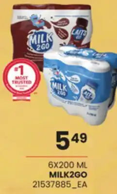 Loblaws MILK2GO, 6X200 ML offer