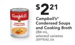 Loblaws CAMPBELL'S CONDENSED SOUPS AND COOKING BROTH, 284 ML offer