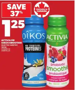 Loblaws ACTIVIA OR OIKOS SMOOTHIE, 190 ML offer